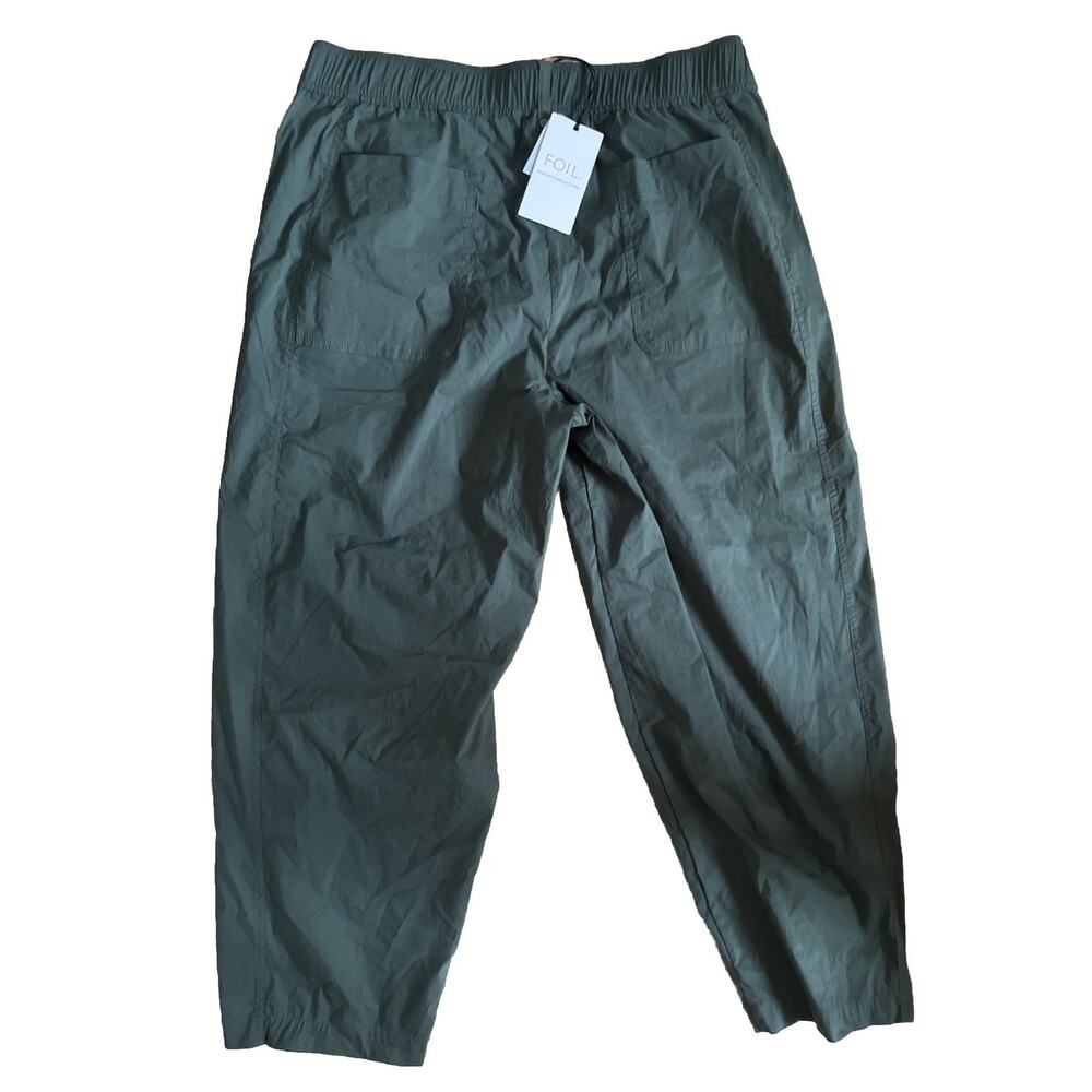 Foil Barrel Ankle Pants Viridian Olive Green Technical Cotton NWT US 10 AU NZ - Picture 5 of 16